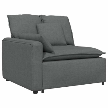 Modul modular capăt pentru cotieră canapea cu perne gri închis - Img 2