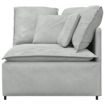 Modul modular de colț pentru canapea cu perne gri deschis 100cm - Img 3