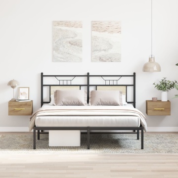 Nightstands 2 buc Wall-Mounted Stejar Artisan 35x35x20 cm - Img 4