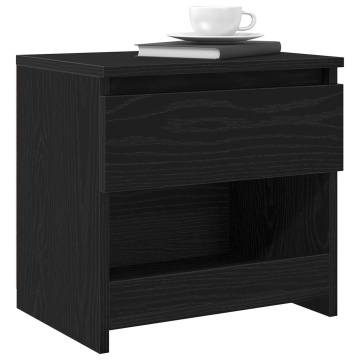 Noptieră 2 piese Stejar Negru 40x30x39 cm Lemn tratat - Img 3