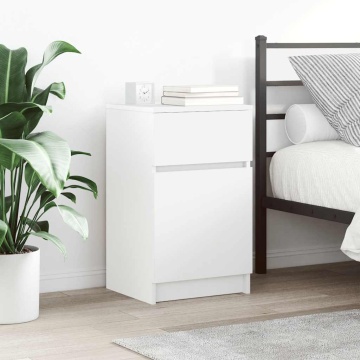 Noptiera alb 39x35x65 cm lemn prelucrat - Img 1