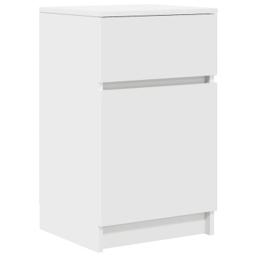 Noptiera alb 39x35x65 cm lemn prelucrat - Img 2