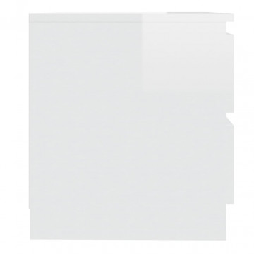 Noptieră, alb extralucios, 50x39x43,5 cm, PAL - Img 4