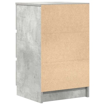 Noptiera cu 3 sertare gri beton 39x35x65 cm - Img 7