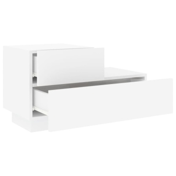 Noptieră cu lumini LED, alb, 70x36x40,5 cm - Img 5