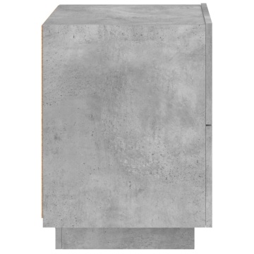 Noptieră cu lumini LED, gri beton, lemn prelucrat - Img 7