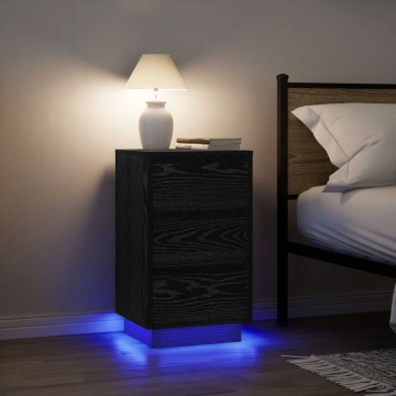 Noptiera cu lumini LED Negru 38x34x65 cm - Img 1