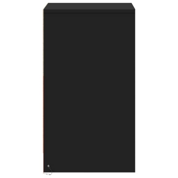 Noptieră cu lumini LED, negru, lemn prelucrat - Img 6