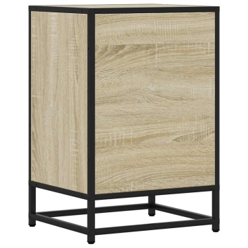 Noptiera din stejar Sonoma 40x34,5x60cm lemn prelucrat si metal - Img 6