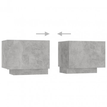 Noptieră, gri beton, 100x35x40 cm, lemn prelucrat - Img 7
