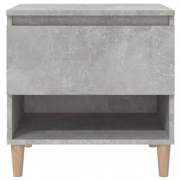 Noptieră, gri beton, 50x46x50 cm, lemn prelucrat - Img 8