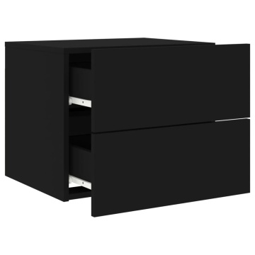 Noptieră montată pe perete cu lumini LED, negru - Img 5