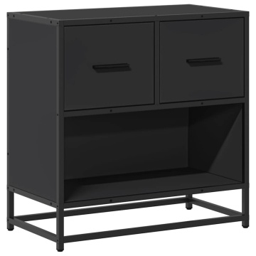 Noptiera neagra 60x31x60 cm lemn prelucrat si metal - Img 2