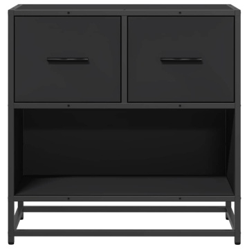 Noptiera neagra 60x31x60 cm lemn prelucrat si metal - Img 8