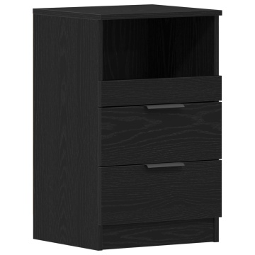 Noptieră Negru Stejar 40x35x65 cm Fabricată din Lemn Prelucrat - Img 2