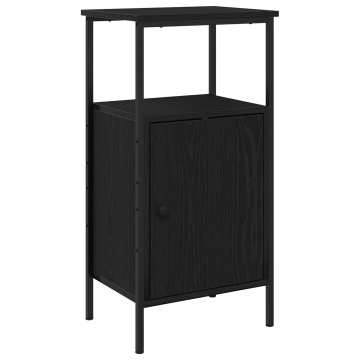 Noptieră Negru Stejar 41x31x80 cm Lemn prelucrat - Img 2