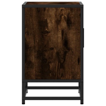 Noptiera stejar afumat 40x31x50 cm lemn prelucrat si metal - Img 5