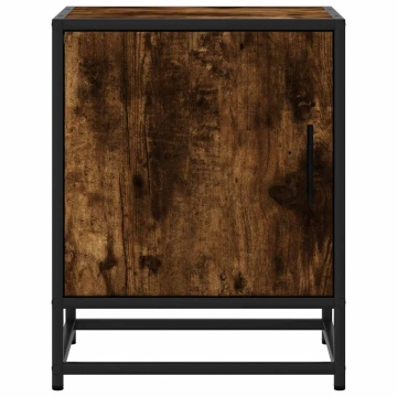 Noptiera stejar afumat 40x31x50 cm lemn prelucrat si metal - Img 8