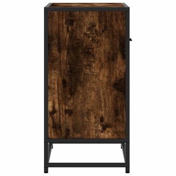 Noptiera stejar afumat 60x31x60 cm lemn prelucrat si metal - Img 5