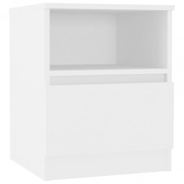 Noptiere, 2 buc., alb, 40x40x50 cm, PAL - Img 3