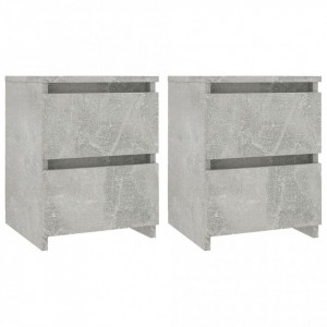 Noptiere, 2 buc., gri beton, 30 x 30 x 40 cm, PAL - Img 2