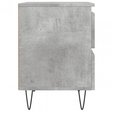 Noptiere, 2 buc., gri beton, 40x35x50 cm, lemn compozit - Img 6
