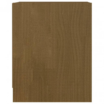 Noptiere, 2 buc., maro miere, 35,5x33,5x41,5 cm, lemn masiv pin - Img 6