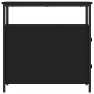 Noptiere, 2 buc., negru, 30x60x60 cm, lemn prelucrat - Img 7