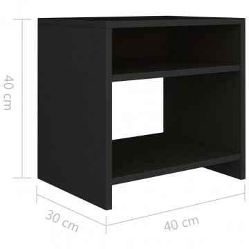 Noptiere, 2 buc., negru, 40 x 30 x 40 cm, PAL - Img 6