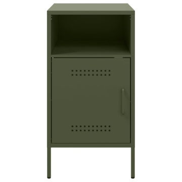 Noptiere 2 buc. verde măslină 36x39x68cm oțel laminat la rece - Img 5