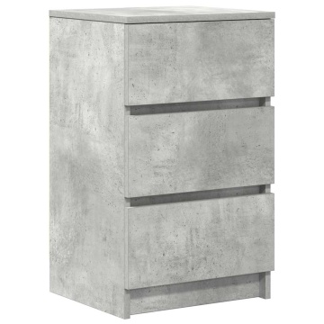 Noptiere cu 3 sertare 2 buc Beton Gri 39x35x65 cm - Img 8