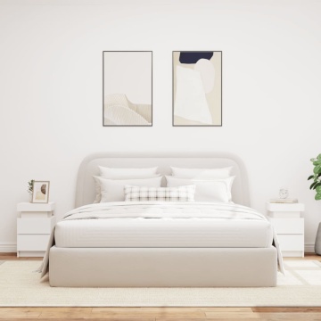 Noptiere cu lumini LED, 2 buc., alb, 35x39x55 cm - Img 3