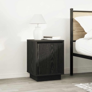 Noptiere cu lumini LED 2 buc Negru 38x34x50 cm - Img 4