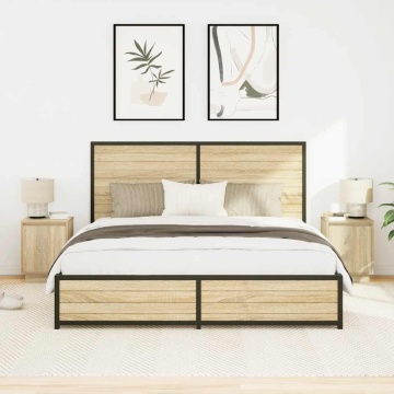 Noptiere cu lumini LED 2 buc Stejar Sonoma 38x34x50 cm - Img 8