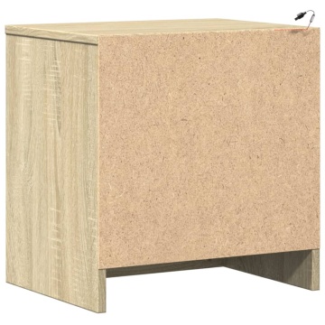 Noptiere cu lumini LED, 2 buc., stejar sonoma, lemn prelucrat - Img 7