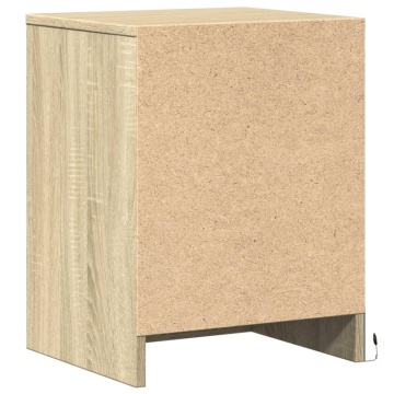 Noptiere cu lumini LED, 2 buc., stejar sonoma, lemn prelucrat - Img 7