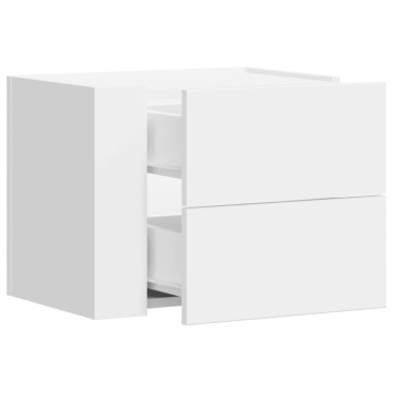 Noptiere de perete, 2 buc., alb, 45x30x35 cm - Img 7