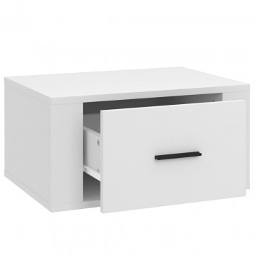 Noptiere de perete, 2 buc., alb, 50x36x25 cm - Img 7