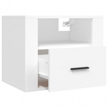 Noptiere de perete, 2 buc., alb, 50x36x40 cm - Img 5