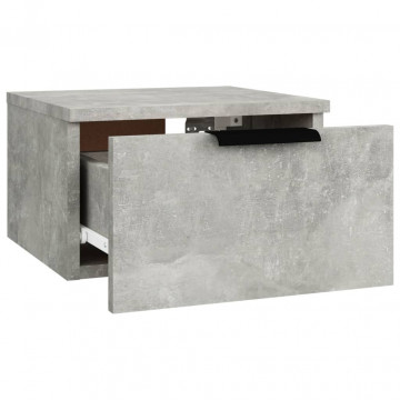 Noptiere de perete, 2 buc., gri beton, 34x30x20 cm - Img 5