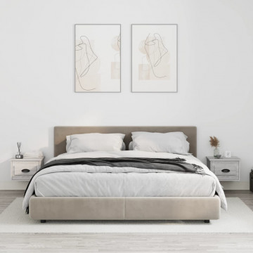 Noptiere de perete, 2 buc., gri sonoma, 41,5x36x28 cm - Img 1