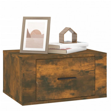 Noptiere de perete, 2 buc., stejar fumuriu, 50x36x25 cm - Img 3