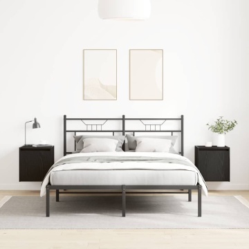 Noptiere montate pe perete 2 buc Negru 38x34x40 cm - Img 3