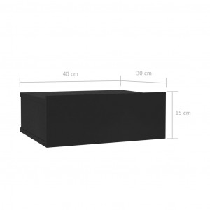 Noptiere suspendate, 2 buc., negru, 40 x 30 x 15 cm, PAL - Img 6
