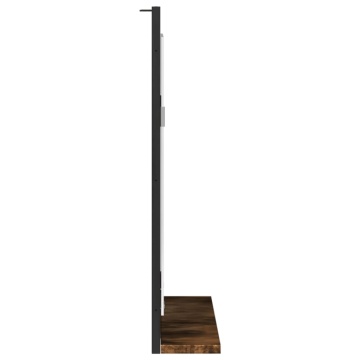 Oglindă baie cu raft stejar fumuriu 50x12x60 cm lemn prelucrat - Img 8