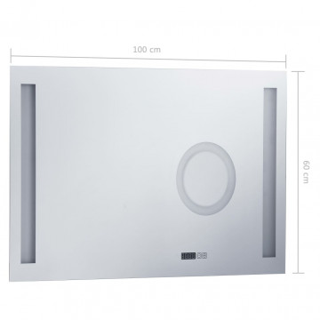 Oglindă cu LED de perete de baie, cu senzor tactil, 100x60 cm - Img 7
