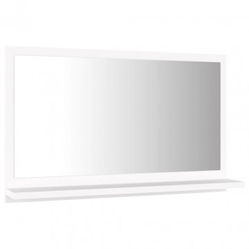 Oglindă de baie, alb, 60x10,5x37 cm, lemn prelucrat - Img 3