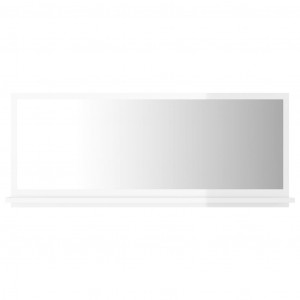 Oglindă de baie, alb extralucios, 90 x 10,5 x 37 cm, PAL - Img 2
