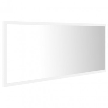 Oglindă de baie cu LED, alb, 100x8,5x37 cm, PAL - Img 5