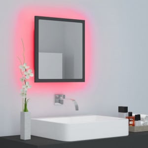 Oglindă de baie cu LED, gri, 40x8,5x37 cm, PAL - Img 8